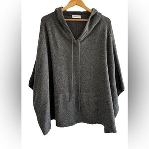 Chic Charcoal Hooded Poncho